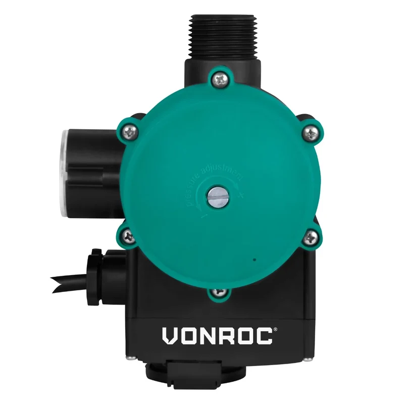 Vonroc Pressure Switch for Home and Garden, Plug & Play, Max. 1100W
