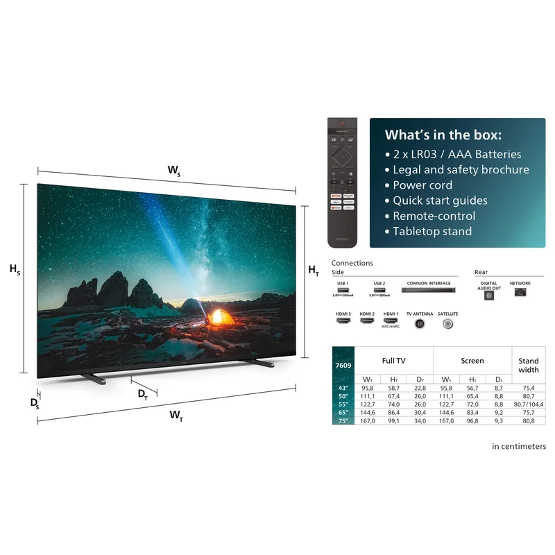 Philips 43" 4K LED Smart TV PUS7609