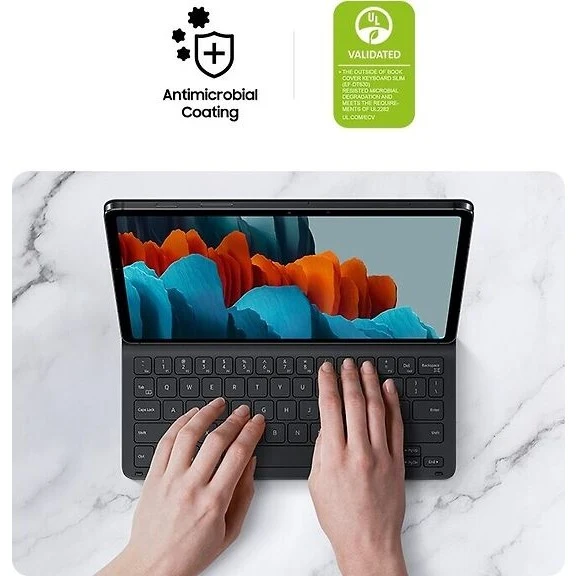 Samsung Galaxy Tab S7/S8 Book Cover Keyboard Slim, Black