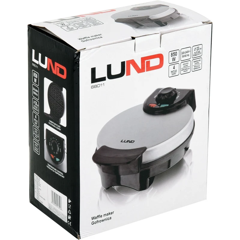 Lund T68011 850W Waffle Maker