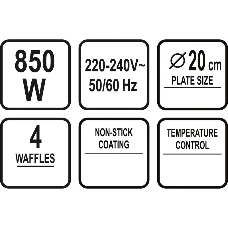 Lund T68011 850W Waffle Maker