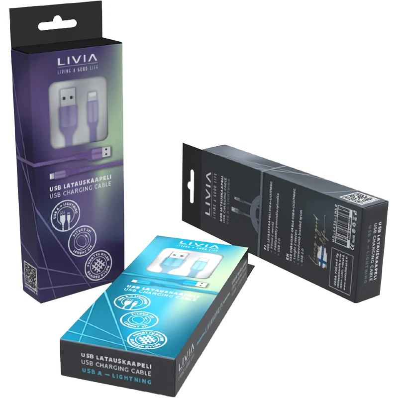 Livia USB-A to Lightning Cable, Purple