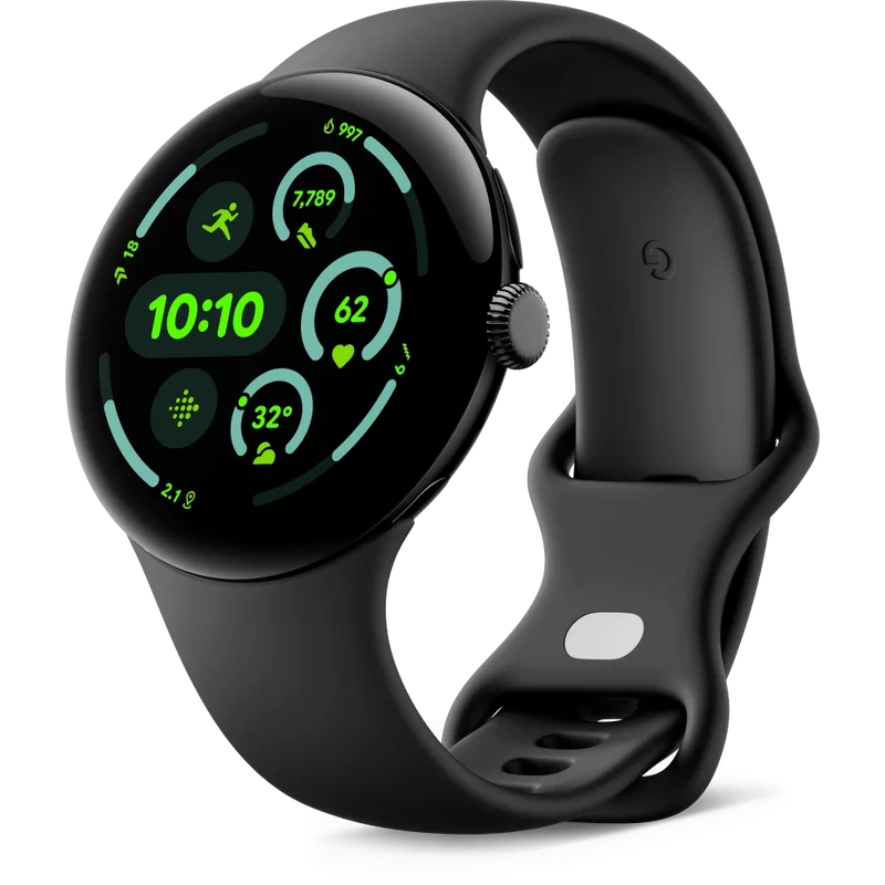 Google Pixel Watch 3 LTE Smartwatch, 45mm, Black / Obsidian