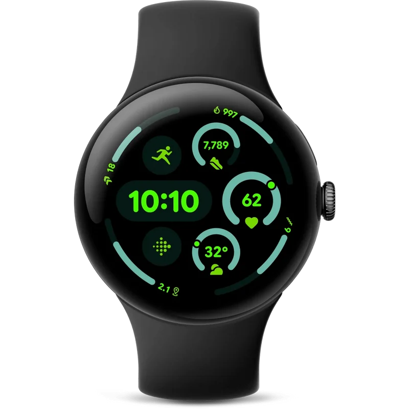 Google Pixel Watch 3 LTE Smartwatch, 41mm, Black / Obsidian
