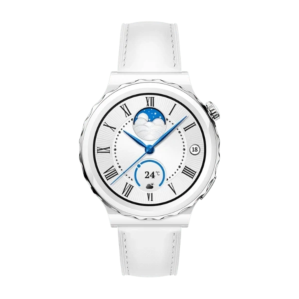 HUAWEI WATCH GT3 PRO 43MM WITH WHITE LEATHER STRAP
