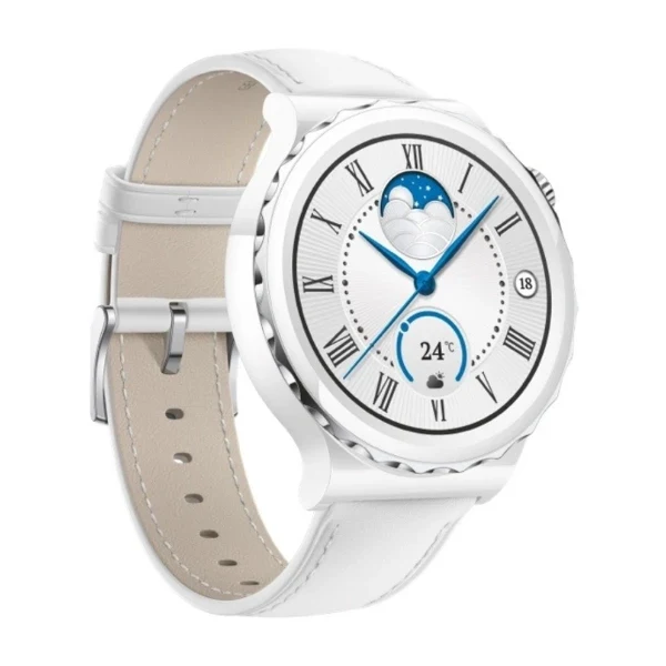 HUAWEI WATCH GT3 PRO 43MM WITH WHITE LEATHER STRAP
