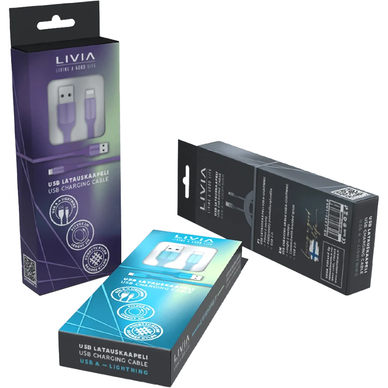 Livia USB-A to Lightning Cable, Gray