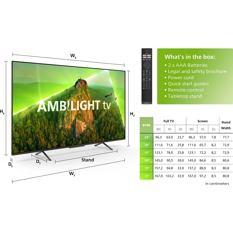 Philips 43" PUS8108 4K LED Ambilight Smart TV