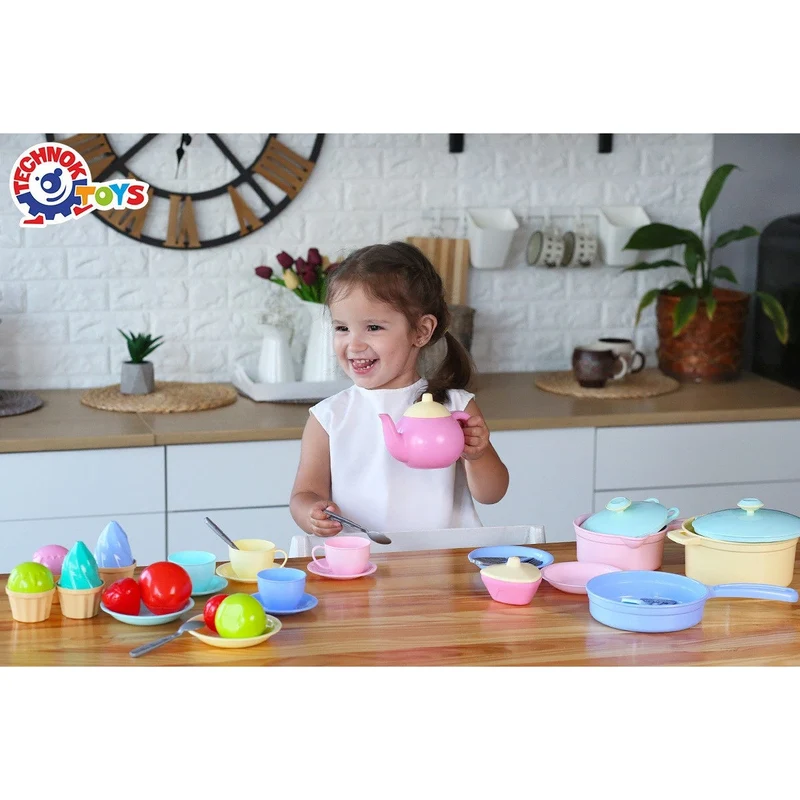 Toy Kitchen Utensil Technok Kitchenware Playset, Various Colors
