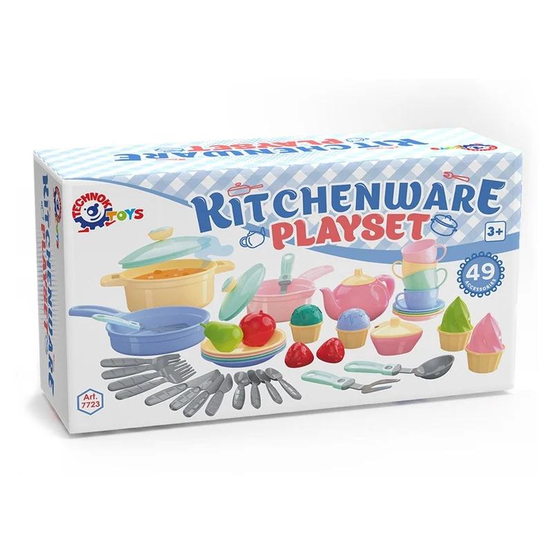 Toy Kitchen Utensil Technok Kitchenware Playset, Various Colors