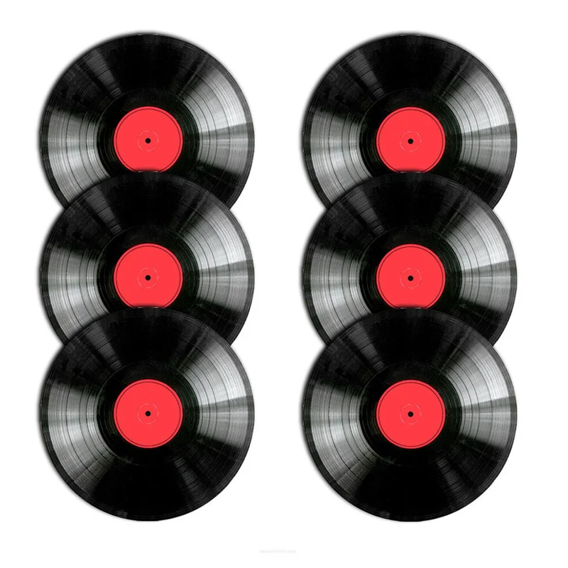 Bertoni bordsunderläggsset, 6 delar, rund, 33 cm, Vinyl