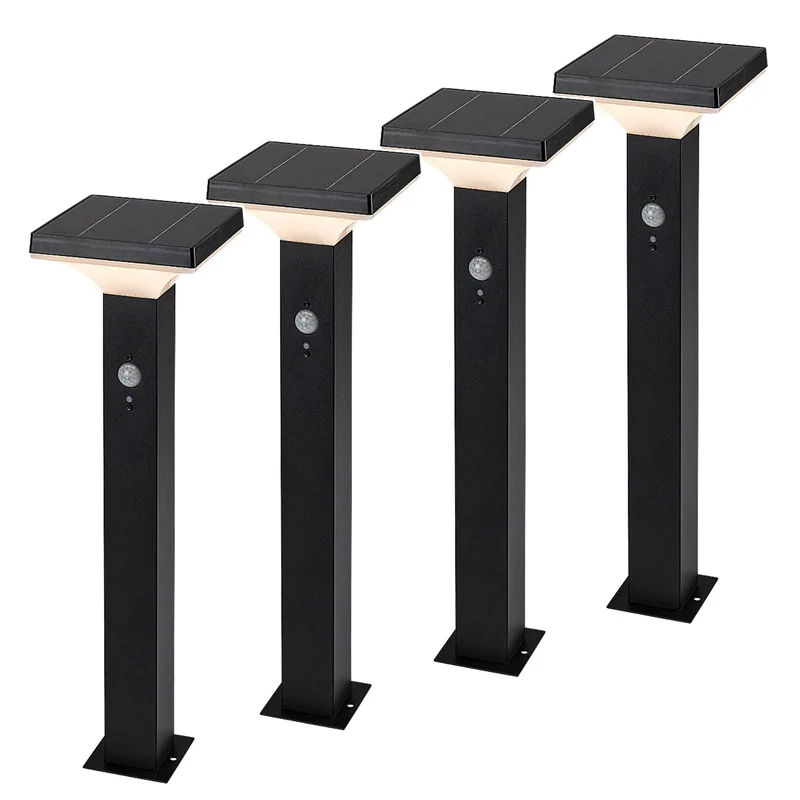 Rabalux-lampa, utomhus, solcellsdriven, golvlampa, LED 4 W, IP44, svart, Geleen, 4 stycken