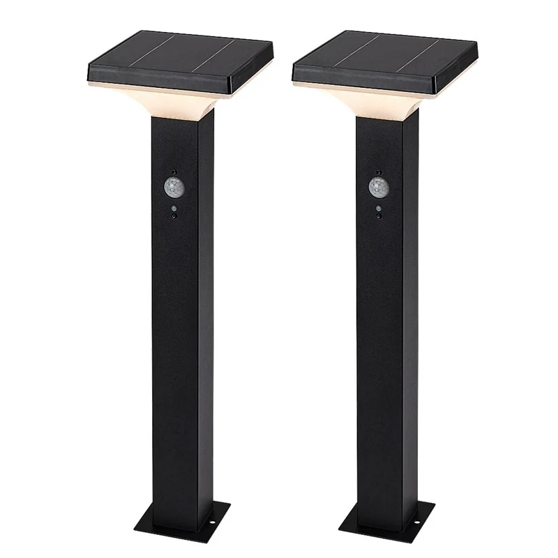 Rabalux-lampa, utomhus, solcellsdriven, golvlampa, LED 4 W, IP44, svart, Geleen, 2 stycken
