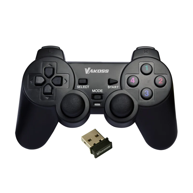 Vakoss spelkontroll, trådlös, för PC, PS3, svart, GP-4705BK