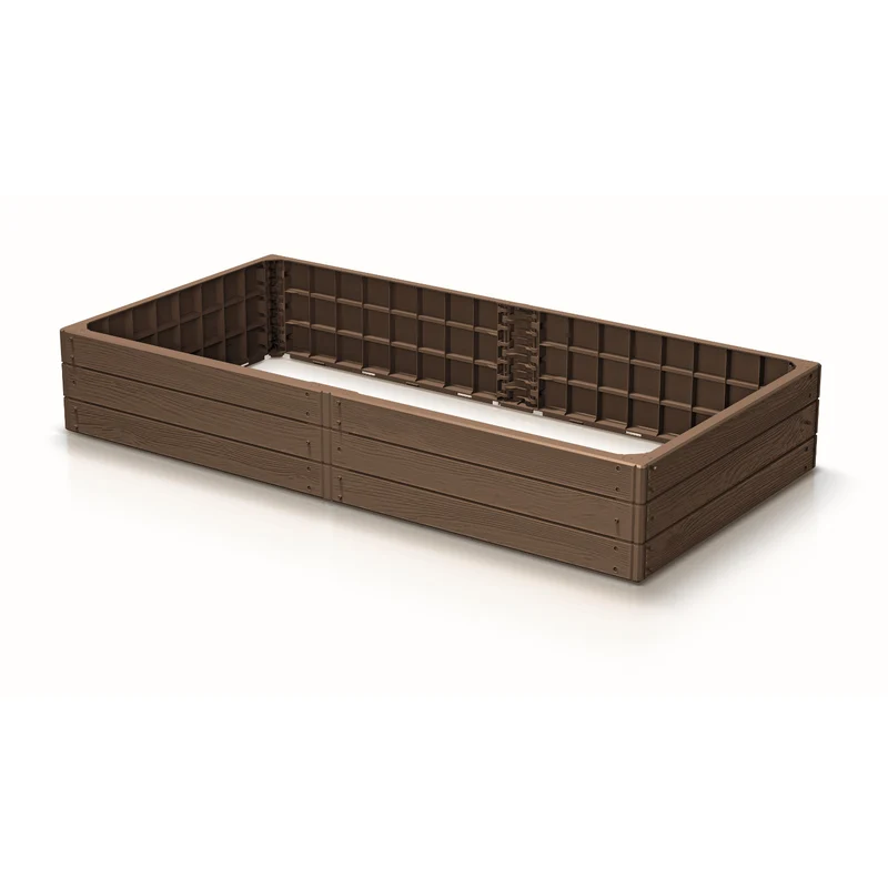 Prosperplast Base Woody trädgårdskant, 149 x 75 cm, väderbeständig, modulär konstruktion, färg: brun, IBWR-7587U