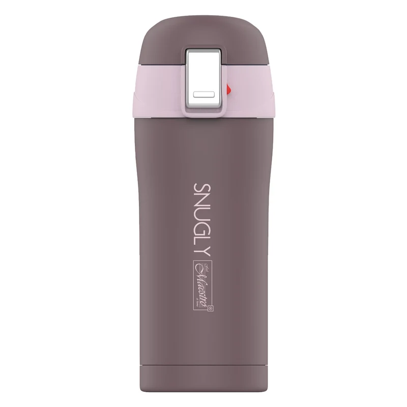 Snugly termosmugg kaffemugg termosflaska isolerat rostfritt stål för varma eller kalla drycker (300 ml, brun)