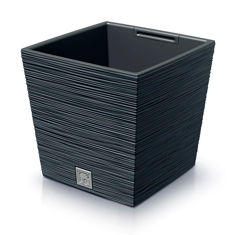 Prosperplast Furu Square Low blomkruka med insats DFS300-S433 - antracitfärgad