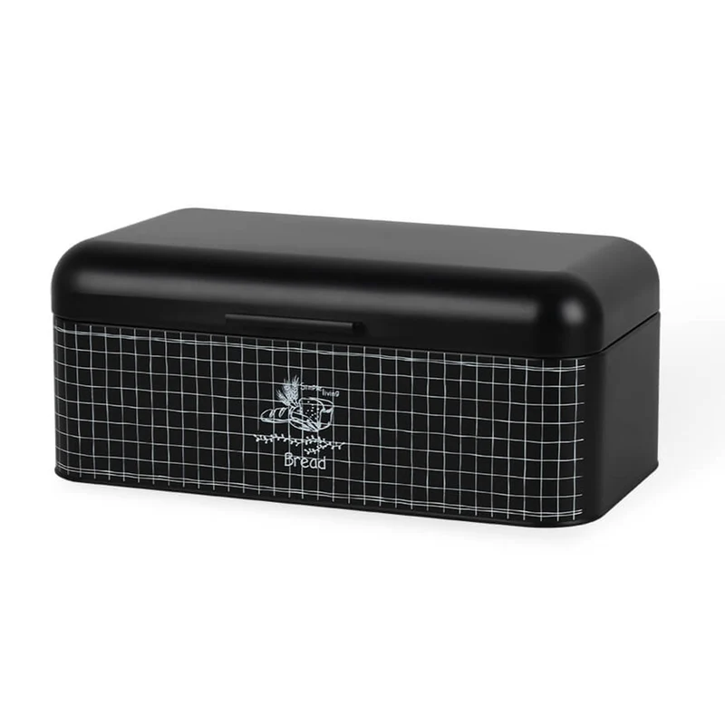 Maestro MR-1774 Brödbehållare Med Lock 42×24,8×16,5 cm Stål Svart