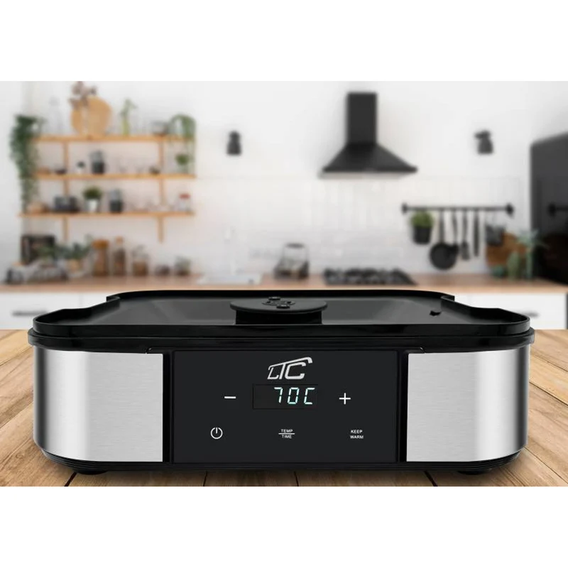Tork för svamp, grönsaker, frukt och kött, LTC, av metall, 7 brickor, med display, pekskärm, effekt 380 W, temperaturhållningsfunktion, LXSR004