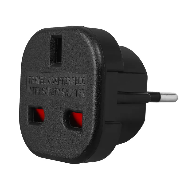 Maclean UK-kontakt till EU-kontaktadapter, svart, MCE72, 2 st