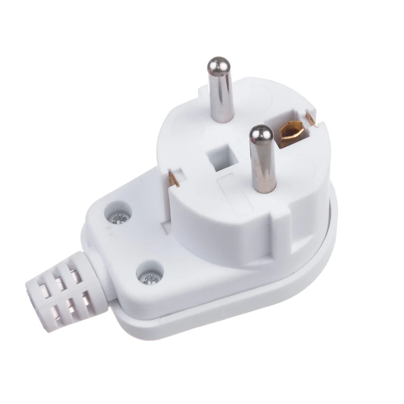 Maclean MCE330 Plugg Med Skyddskontakt Uni-Schuko Vinklad Plugg Med Jord Unischuko Universal Schuko Plug 16A 250V Vit Plast