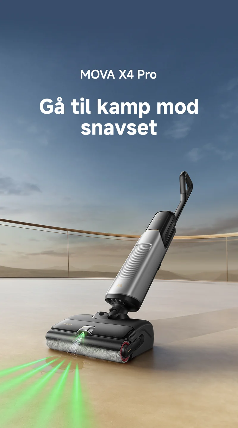 Mova X4 Pro Silver – Gulvvasker med 80°C varmt vand