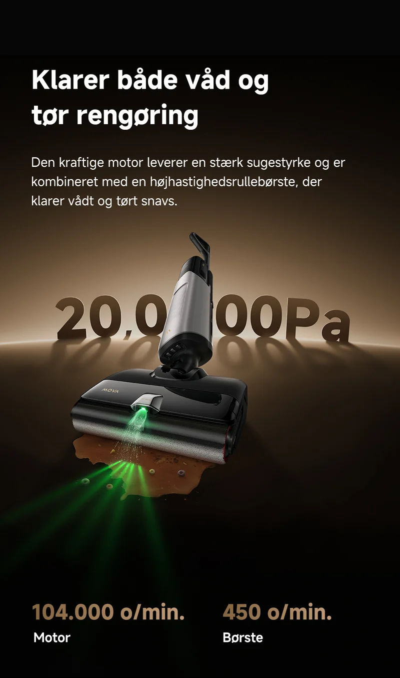 Mova X4 Pro Silver – Gulvvasker med 80°C varmt vand