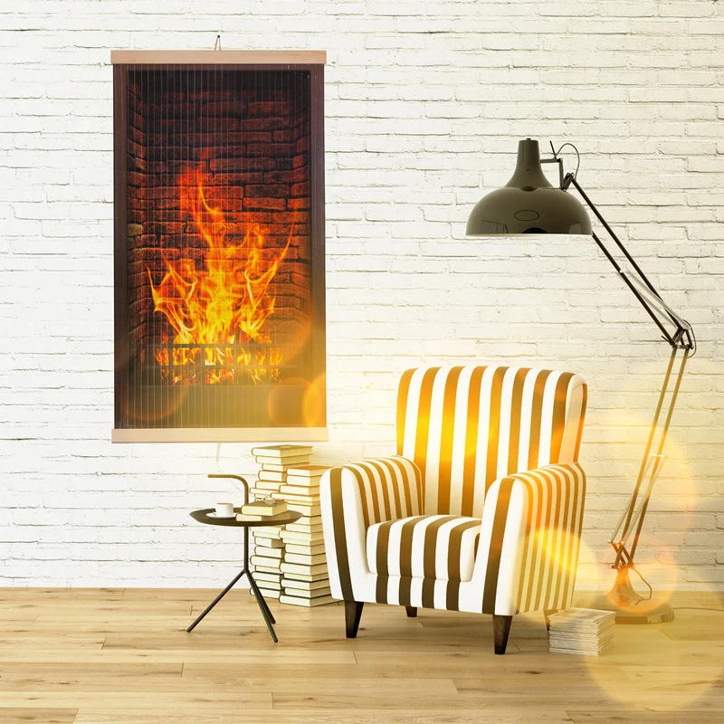 Infraröd värmare - flexibel värmepanel 430W TRIO design 1 eldstad, mått 100x57cm med styrenhet