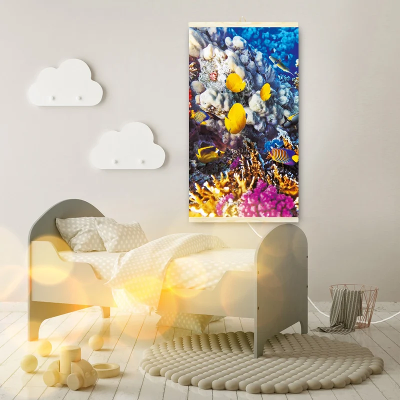 Infraröd värmare - flexibel värmepanel 430W TRIO design 1 eldstad, mått 100x57cm med styrenhet