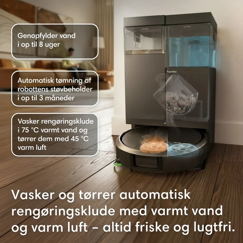 iRobot Roomba® Plus 515 Combo Robot + AutoWash™ Dock – Sort eller Hvid