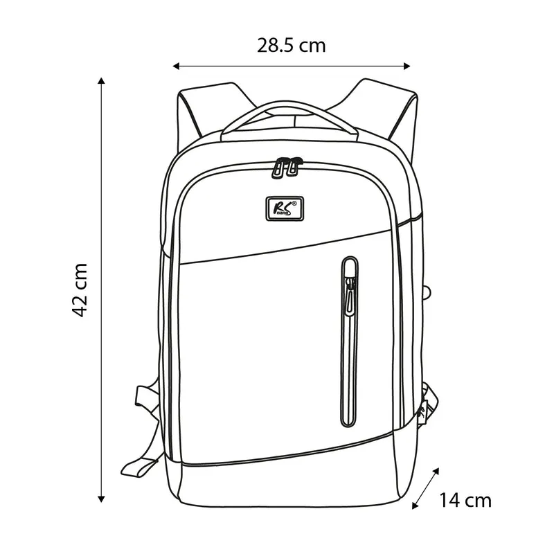 NanoRS-ryggsäck för bärbar dator, 15,6", svart, 42x28,5x14, vattentät RS204 B