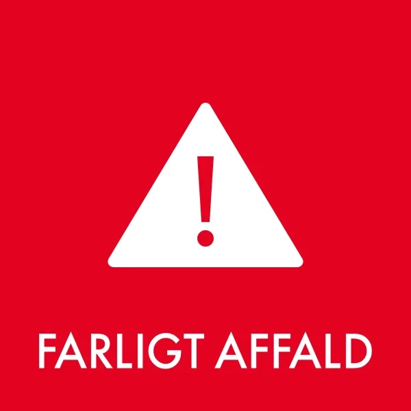 Piktogram Affaldssortering – Farligt affald (rød) 10,5x10,5 cm