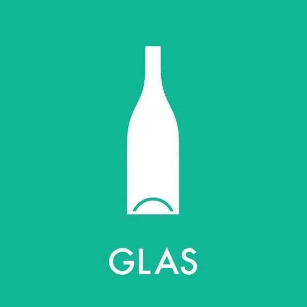 Piktogram Affaldssortering – Glas (grøn) 10,5x10,5 cm