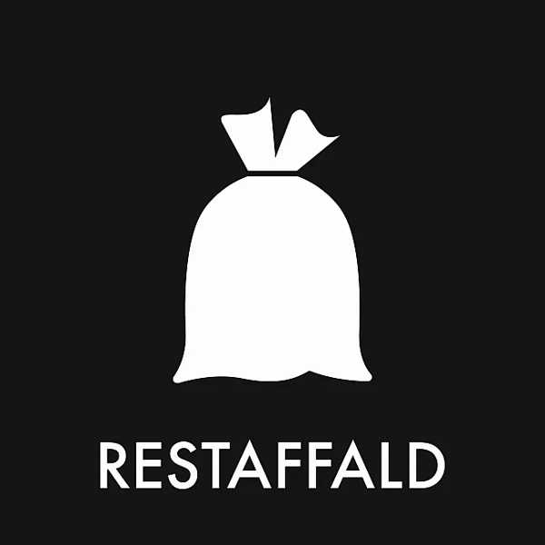 Piktogram Affaldssortering – Restaffald (sort) 10,5x10,5 cm