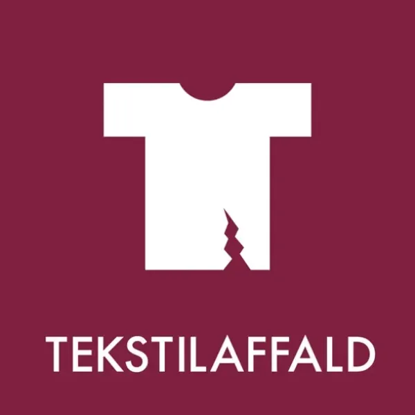 Piktogram Affaldssortering – Tekstilaffald (rød) 10,5x10,5 cm