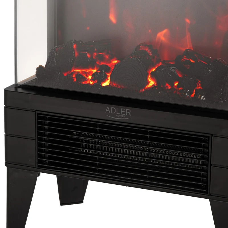 LED elektrisk öppen spis med fjärrkontroll, 2 värmeeffekter 1000W/2000W, termostat, Adler AD 7755