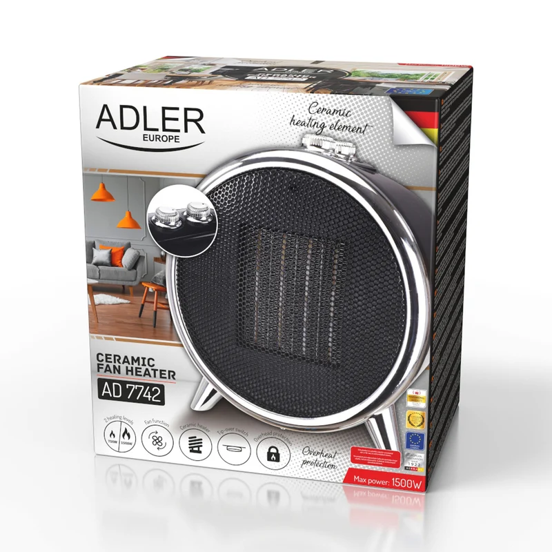 Keramisk radiator 1500 W med fläktläge Adler AD 7742