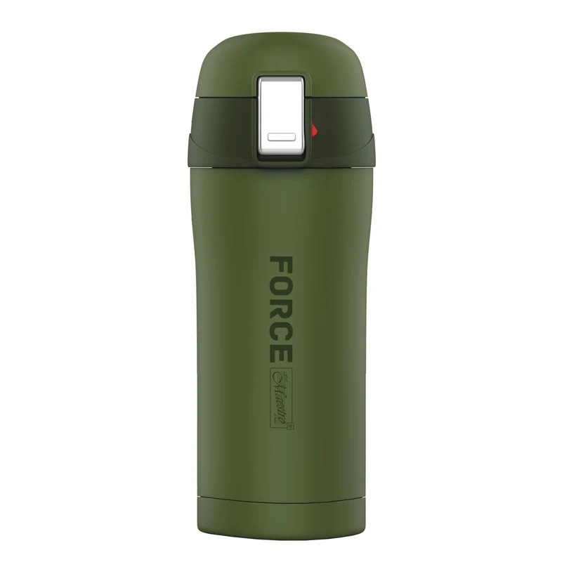 Force termosmugg kaffemugg termosflaska isolerad kolv i rostfritt stål för varma eller kalla drycker (300ml, grön)