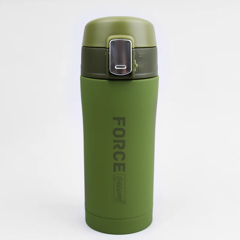 Force termosmugg kaffemugg termosflaska isolerad kolv i rostfritt stål för varma eller kalla drycker (300ml, grön)