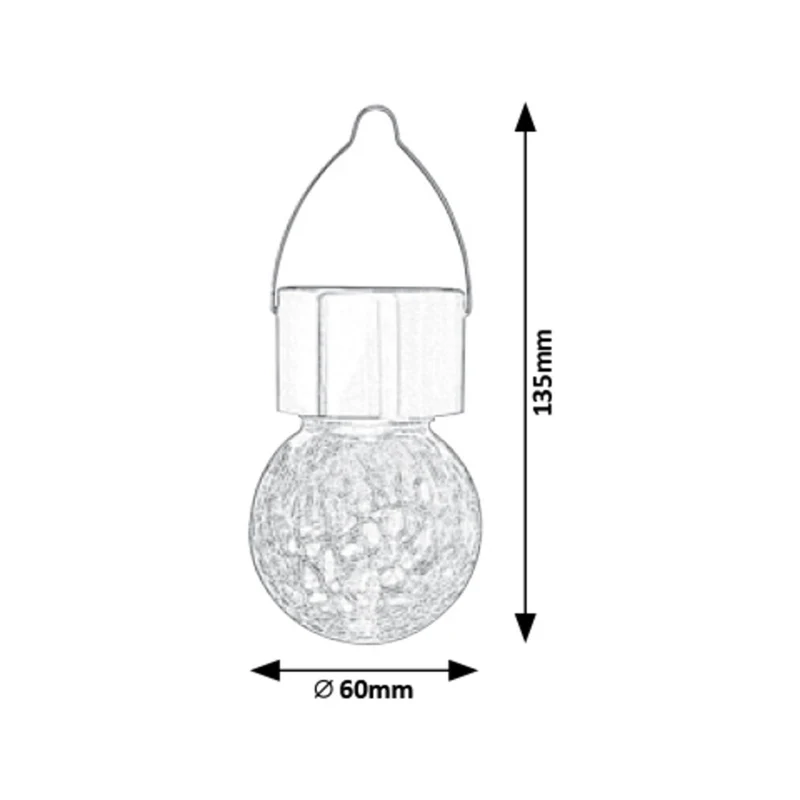 Rabalux Yola solcellslampa, 1 lm, IP44, färg: satinkrom, LED 0,06 W, 7850, 2 stycken