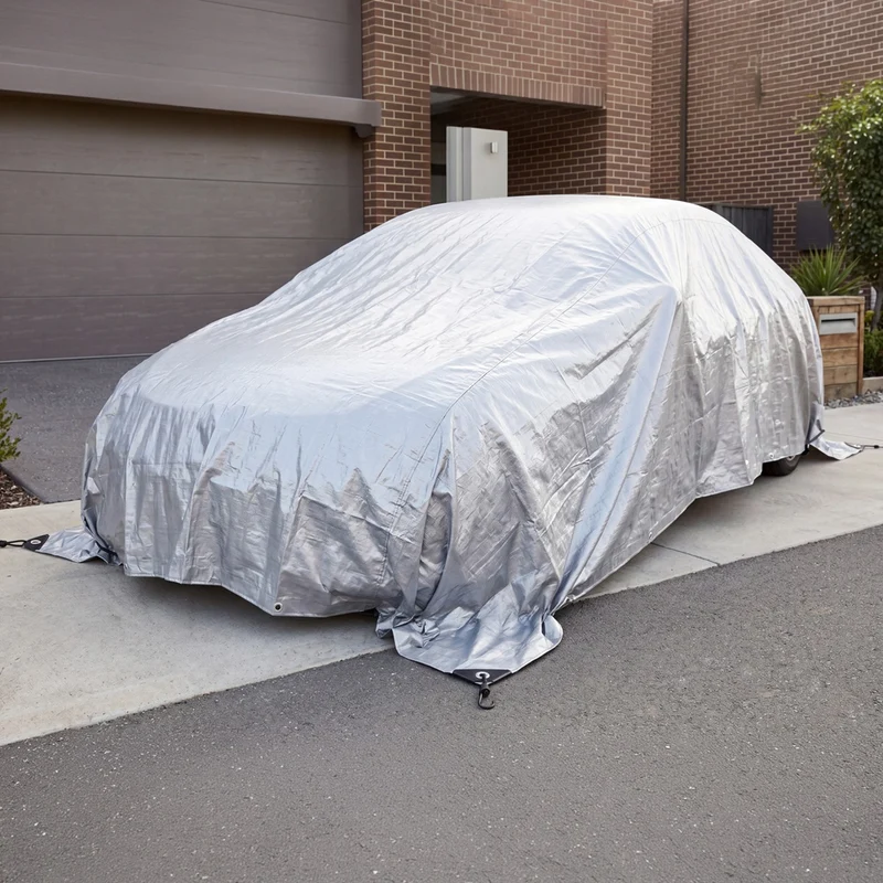 Silverfärgad presenning 120 g, 4 x 6 m, VA0476, vattentät, Vayox