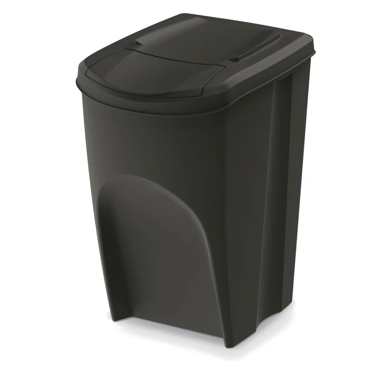 Keden Sortibox Avfallssepareringssystem 3x35L Set Avfallssepareringskärl Återvinning Återvinningskärl Avfallssorteringskorg Plastavfallskärl Svart