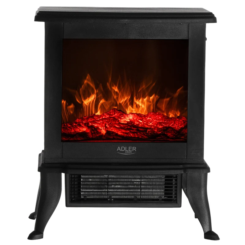 Adler elektrisk öppen spis, 2 värmenivåer, maxeffekt 1800W, termostat, 3D-lågeffekt, AD 7754