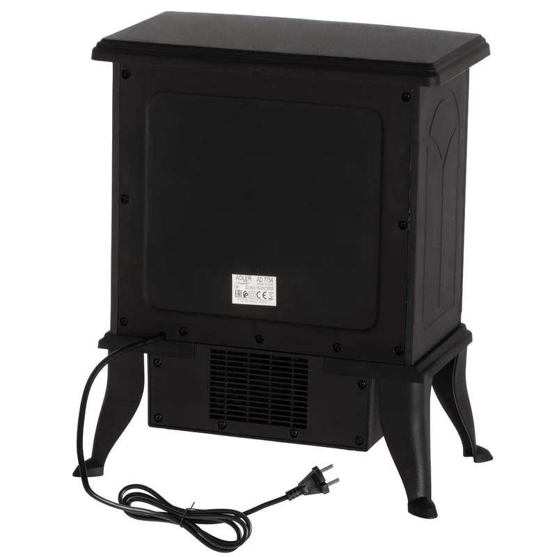 Adler elektrisk öppen spis, 2 värmenivåer, maxeffekt 1800W, termostat, 3D-lågeffekt, AD 7754