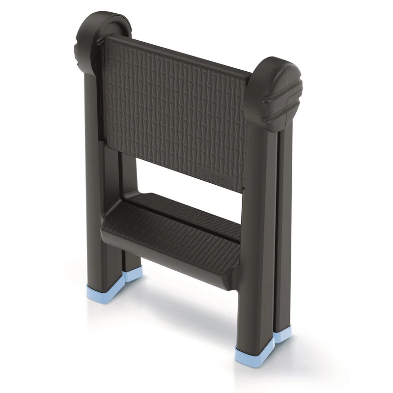 Keden Titan Ladder Stegpall Hopfällbart Steg Med 2 Steg Verkstadsstege Kan Belastas Upp Till 150 kg Halkfri Plast 47x43x63 cm