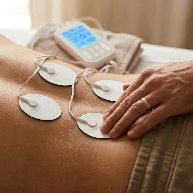 Massageapparat och elektrostimulator för muskler, TENS/EMS, 3-i-1-stimulering, Mediatech, MT6543