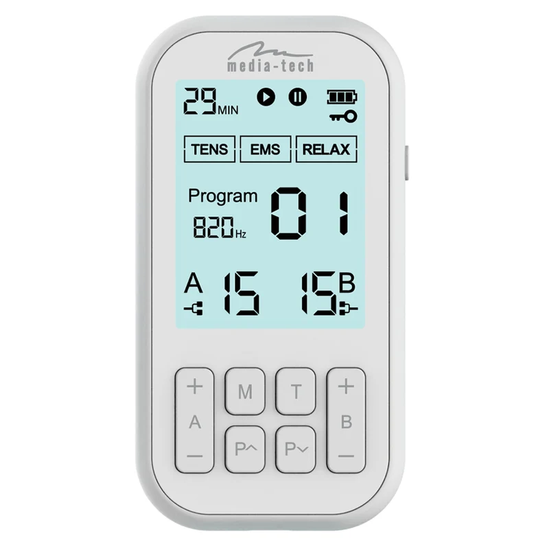 Massageapparat och elektrostimulator för muskler, TENS/EMS, 3-i-1-stimulering, Mediatech, MT6543