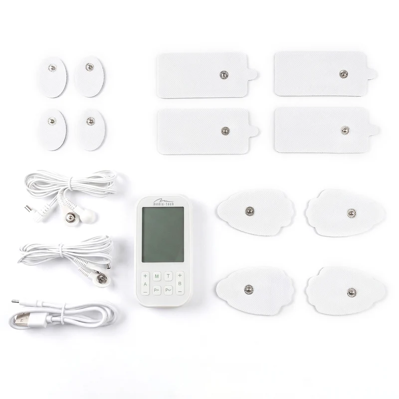 Massageapparat och elektrostimulator för muskler, TENS/EMS, 3-i-1-stimulering, Mediatech, MT6543