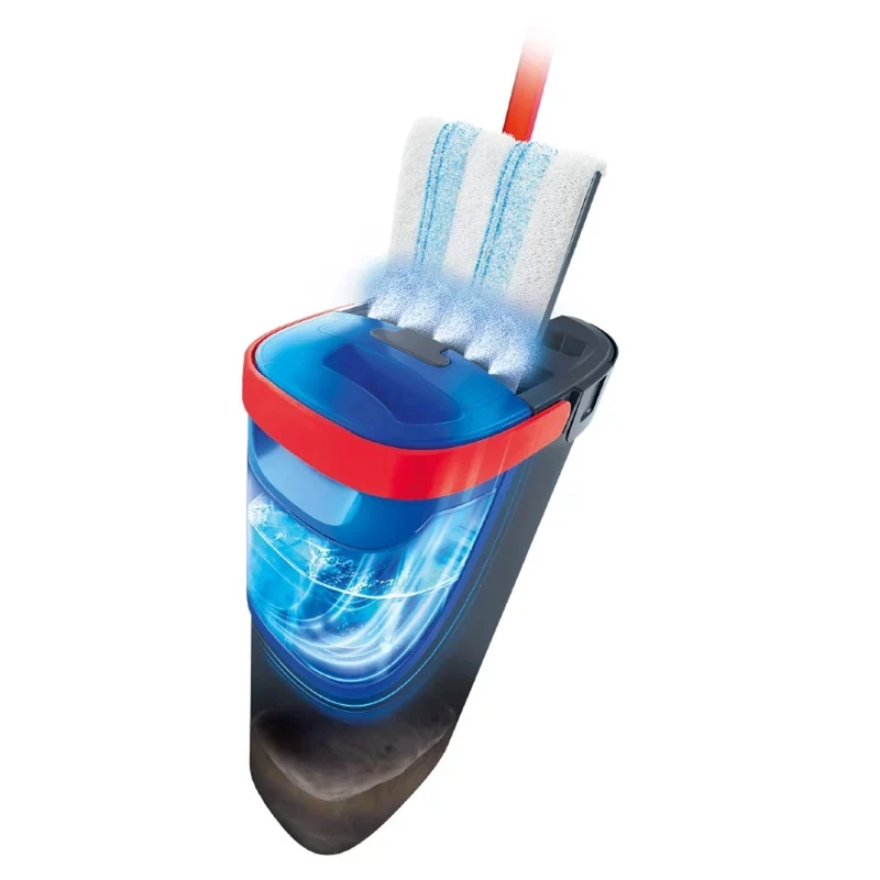 Vileda H2prO flat mopp, 100 % separation av rent och smutsigt vatten, två behållare, 2 mikrofiberdukar, 360°-munstycke, 175774