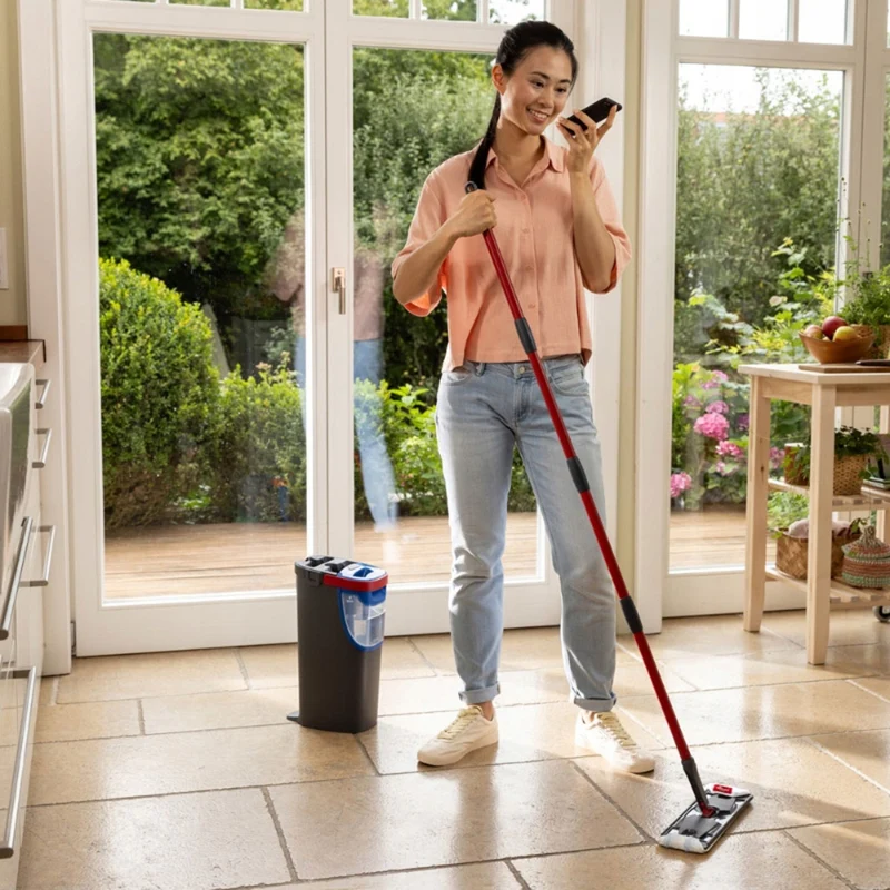 Vileda H2prO flatmopp, 100% separering av rent och smutsigt vatten, två behållare, mikrofiberrondell, 360° spets, 175774
